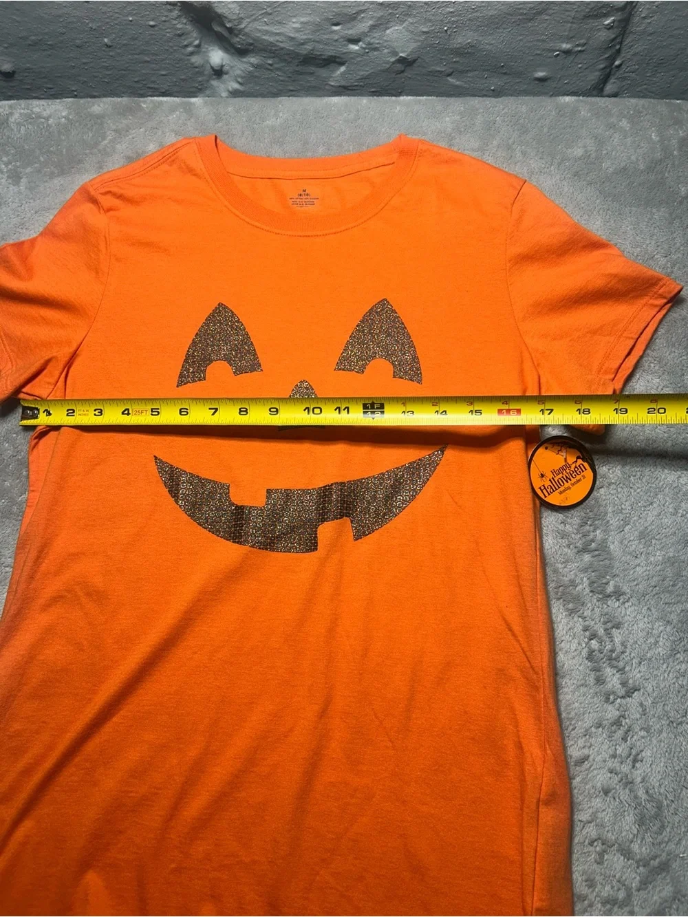 Kids Orange Pumpkin Face Halloween Costume Tee